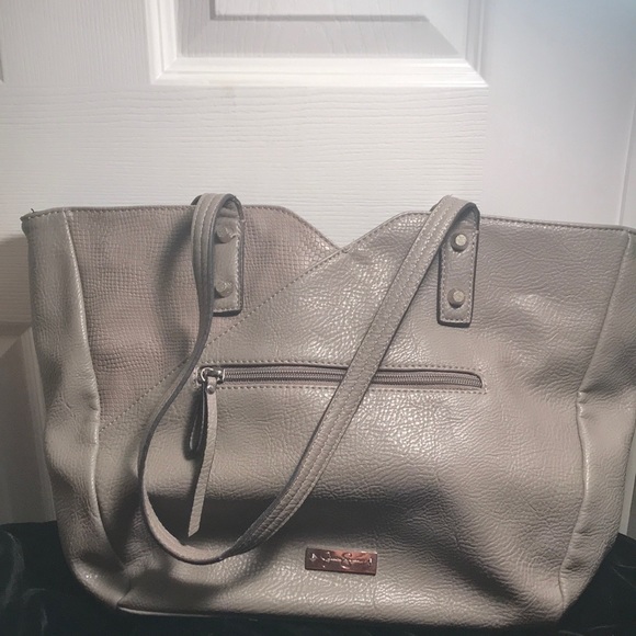 JESSICA SIMPSON GREY TOTE SHOULDER BAG - Picture 1 of 8
